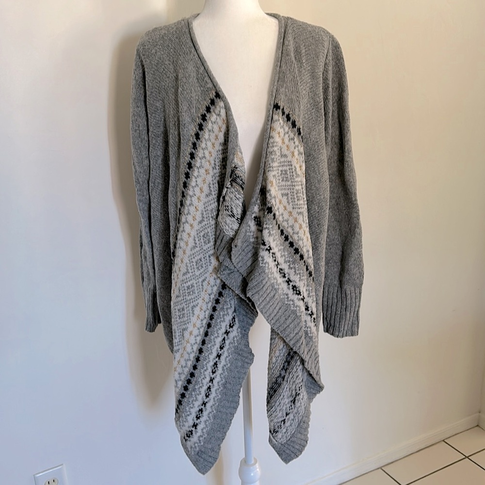 EUC Lane Bryant 22/24 Wool Blend Open Cascade Cardigan